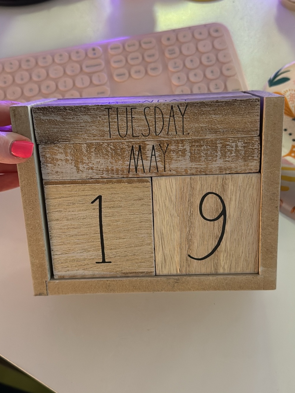 Rae Dunn Calendar - Neutral Rustic Block Design